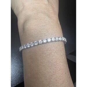 15CTW Moissanite Tennis Bracelet 4mm 7” 925 Silver Round Cut